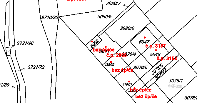 Břeclav 2966 na parcele st. 3641 v KÚ Břeclav, Katastrální mapa