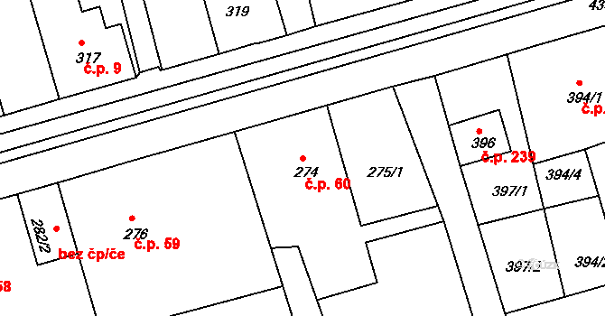 Liberec IX-Janův Důl 60, Liberec na parcele st. 274 v KÚ Janův Důl u Liberce, Katastrální mapa