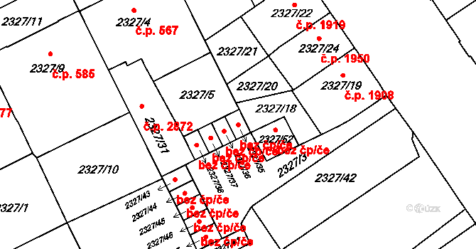 Opava 38093464 na parcele st. 2327/35 v KÚ Opava-Předměstí, Katastrální mapa
