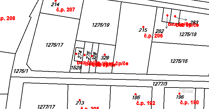 Česká Bělá 38689464 na parcele st. 329 v KÚ Česká Bělá, Katastrální mapa