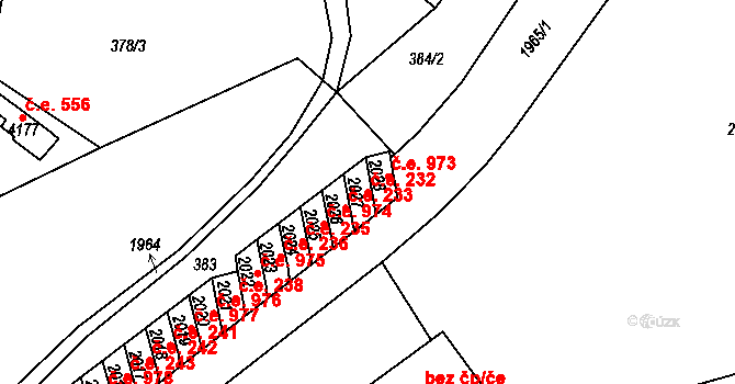 Náchod 232 na parcele st. 2027 v KÚ Náchod, Katastrální mapa