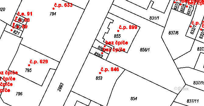Děčín 40673464 na parcele st. 856/3 v KÚ Děčín, Katastrální mapa