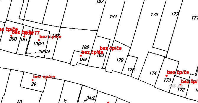 Šatov 40968464 na parcele st. 183 v KÚ Šatov, Katastrální mapa