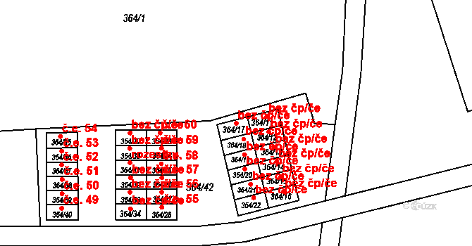 Chotovice 43097464 na parcele st. 364/17 v KÚ Chotovice u Nového Boru, Katastrální mapa