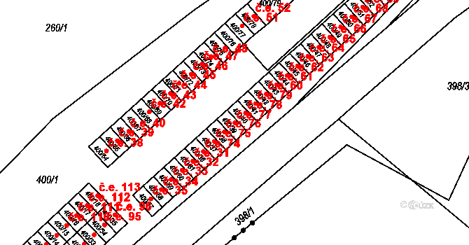 Vysokov 77 na parcele st. 400/39 v KÚ Vysokov, Katastrální mapa