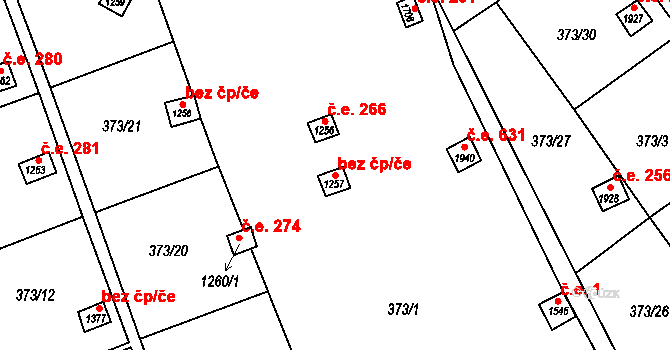 Zlín 47738464 na parcele st. 1257 v KÚ Malenovice u Zlína, Katastrální mapa