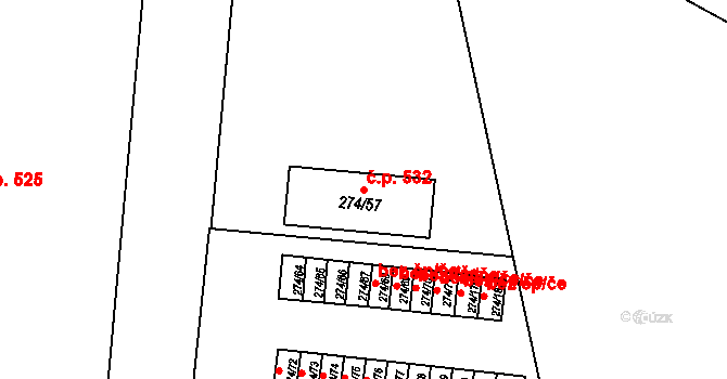 Plzeň 47929464 na parcele st. 274/57 v KÚ Doudlevce, Katastrální mapa