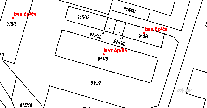 Klášterec nad Ohří 48855464 na parcele st. 915/5 v KÚ Vernéřov, Katastrální mapa