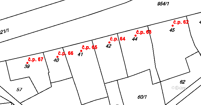 Choltice 64 na parcele st. 42 v KÚ Choltice, Katastrální mapa