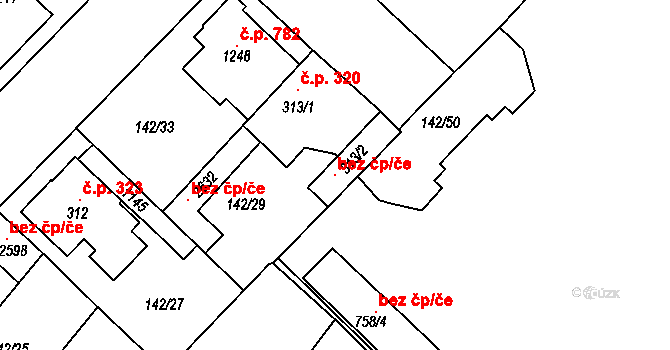 Kralupy nad Vltavou 96721464 na parcele st. 313/2 v KÚ Lobeček, Katastrální mapa