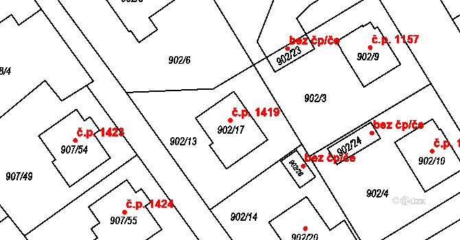 Rychnov nad Kněžnou 1419 na parcele st. 902/17 v KÚ Rychnov nad Kněžnou, Katastrální mapa