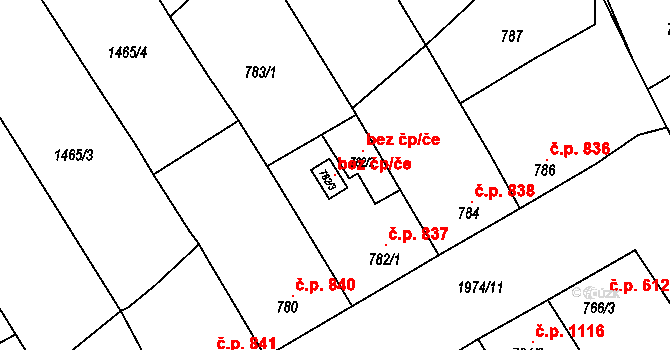 Svatobořice-Mistřín 100806465 na parcele st. 782/3 v KÚ Mistřín, Katastrální mapa