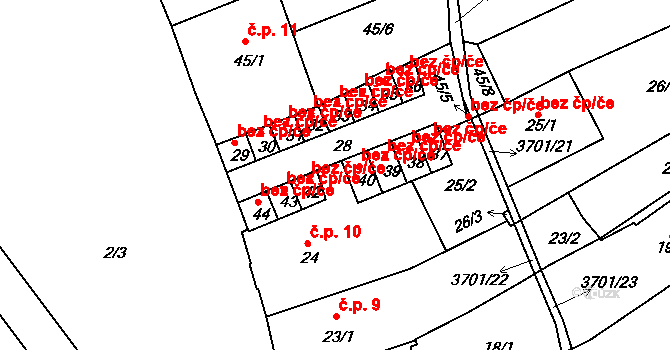 Holešov 12 na parcele st. 24 v KÚ Holešov, Katastrální mapa