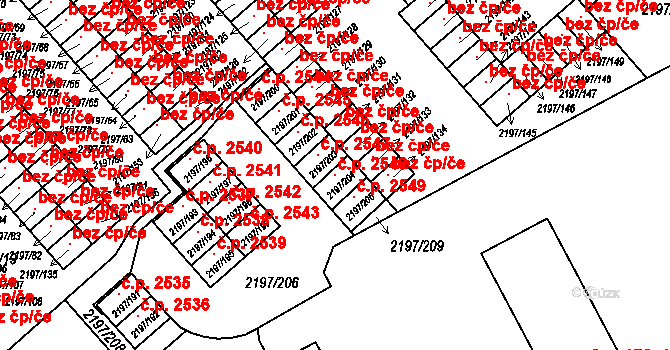 Místek 2548, Frýdek-Místek na parcele st. 2197/204 v KÚ Místek, Katastrální mapa