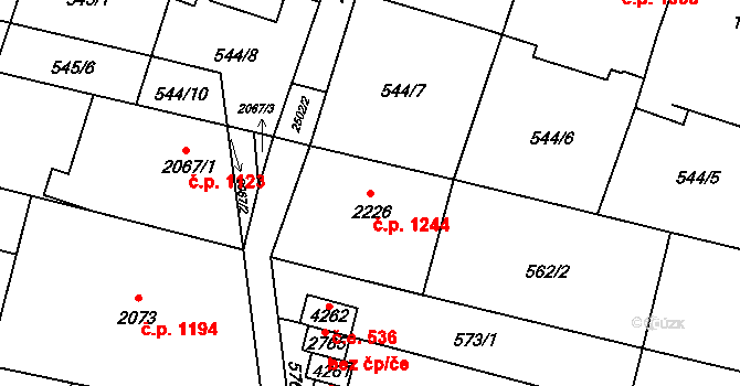 Kyjov 1244 na parcele st. 2226 v KÚ Kyjov, Katastrální mapa
