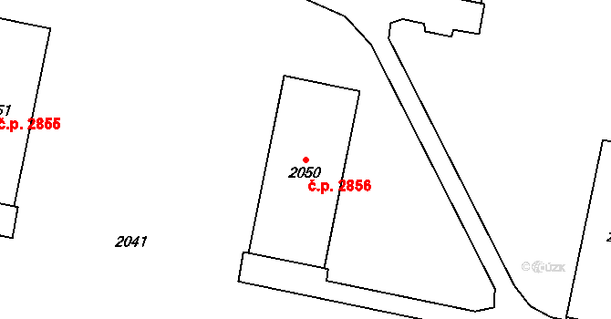 Kladno 2856 na parcele st. 2050 v KÚ Kladno, Katastrální mapa