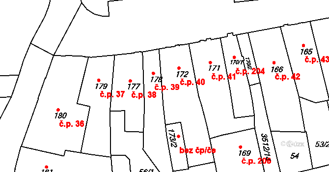 Cvikov I 39, Cvikov na parcele st. 178 v KÚ Cvikov, Katastrální mapa