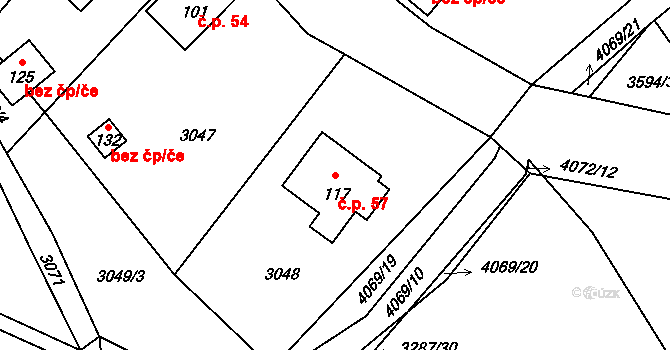 Holašovice 57, Jankov na parcele st. 117 v KÚ Holašovice, Katastrální mapa