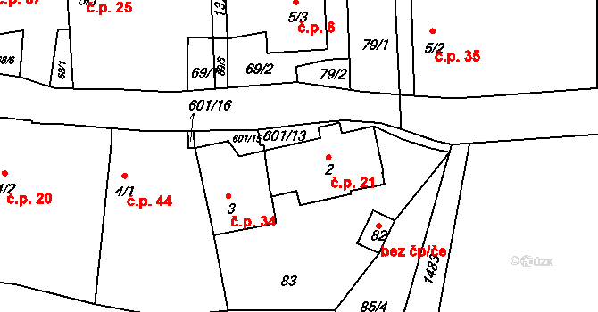 Strýčkovy 21, Rožmitál pod Třemšínem na parcele st. 2 v KÚ Strýčkovy, Katastrální mapa