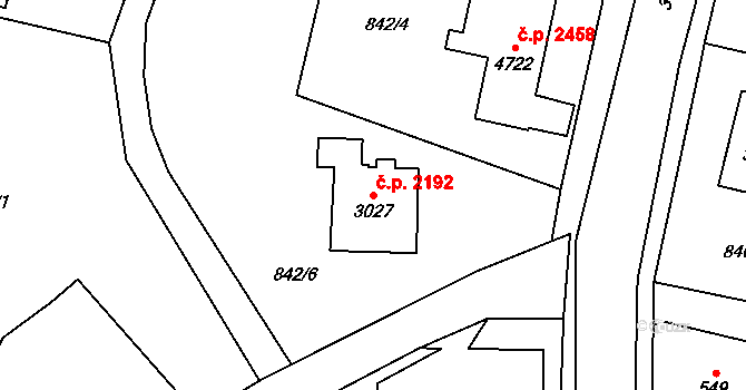 Dvůr Králové nad Labem 2192 na parcele st. 3027 v KÚ Dvůr Králové nad Labem, Katastrální mapa