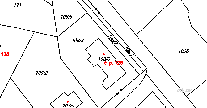 Edrovice 126, Rýmařov na parcele st. 108/6 v KÚ Edrovice, Katastrální mapa
