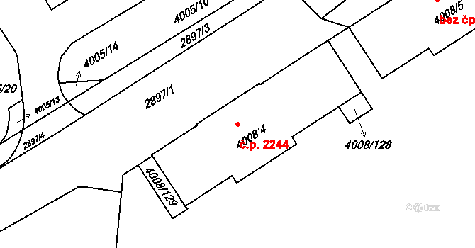 Předměstí 2244, Litoměřice na parcele st. 4008/4 v KÚ Litoměřice, Katastrální mapa