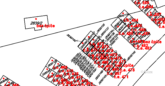 Rumburk 1 479, Rumburk na parcele st. 2830/99 v KÚ Rumburk, Katastrální mapa
