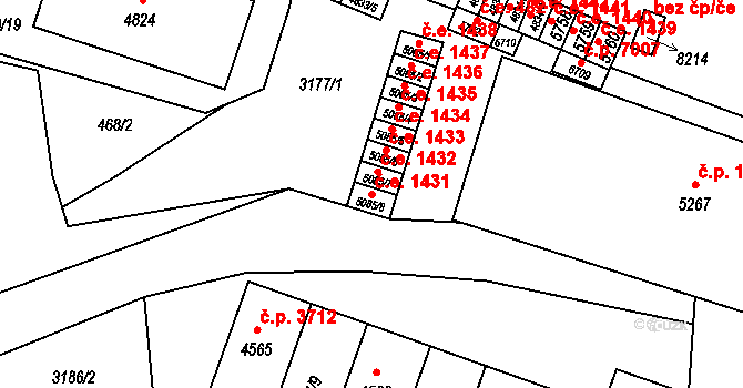 Zlín 1431 na parcele st. 5085/8 v KÚ Zlín, Katastrální mapa