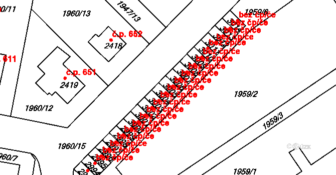 Třebíč 38362465 na parcele st. 3005 v KÚ Třebíč, Katastrální mapa