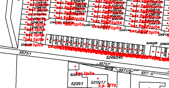 Plzeň 40033465 na parcele st. 5249/19 v KÚ Plzeň, Katastrální mapa