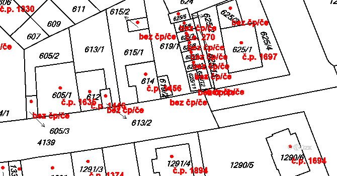 Roudnice nad Labem 41144465 na parcele st. 619/2 v KÚ Roudnice nad Labem, Katastrální mapa
