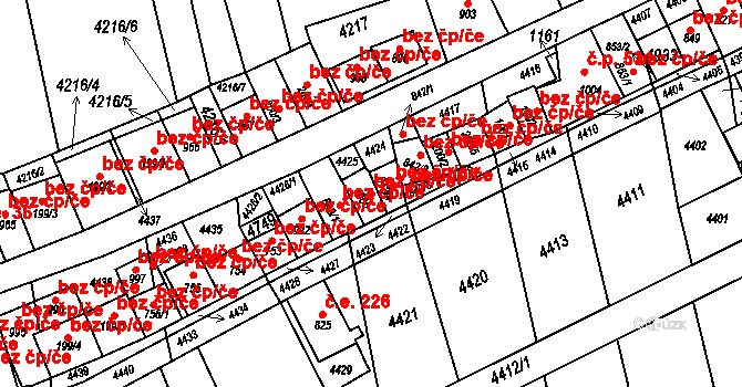 Bořetice 42562465 na parcele st. 1000 v KÚ Bořetice u Hustopečí, Katastrální mapa