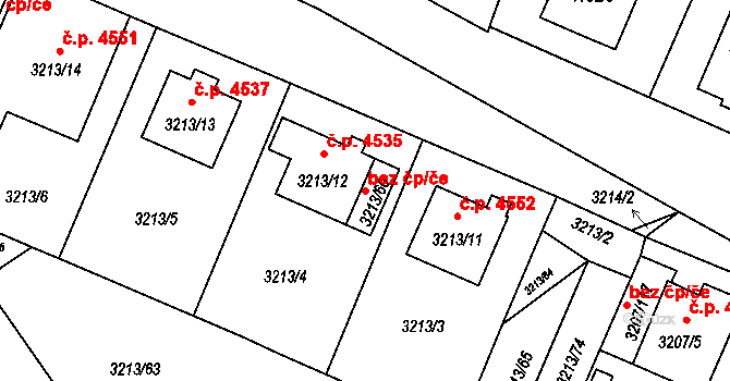 Chomutov 43013465 na parcele st. 3213/60 v KÚ Chomutov II, Katastrální mapa