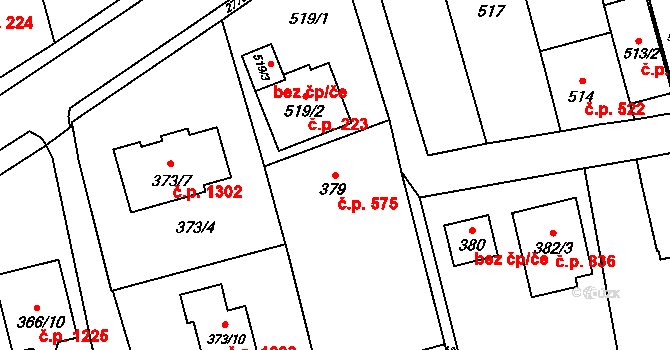 Kylešovice 575, Opava na parcele st. 379 v KÚ Kylešovice, Katastrální mapa