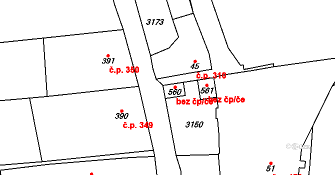 Bělá nad Radbuzou 45183465 na parcele st. 560 v KÚ Bělá nad Radbuzou, Katastrální mapa