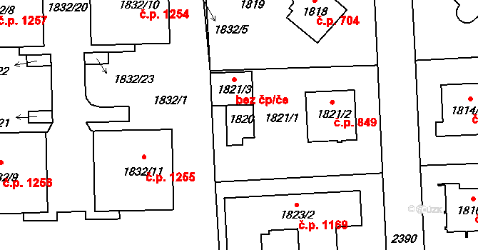 Praha 46838465 na parcele st. 1820 v KÚ Suchdol, Katastrální mapa