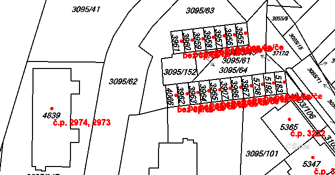 Břeclav 47208465 na parcele st. 4066 v KÚ Břeclav, Katastrální mapa