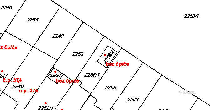 Nové Město na Moravě 47764465 na parcele st. 2256/2 v KÚ Nové Město na Moravě, Katastrální mapa