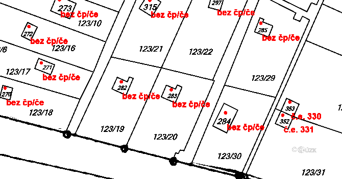 Římov 48429465 na parcele st. 283 v KÚ Římov, Katastrální mapa