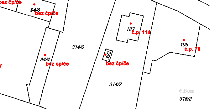 Čejetice 49575465 na parcele st. 323 v KÚ Čejetice, Katastrální mapa