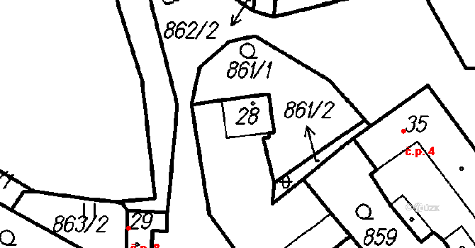 Doubrava 19, Vlachovo Březí na parcele st. 28 v KÚ Uhřice u Vlachova Březí, Katastrální mapa