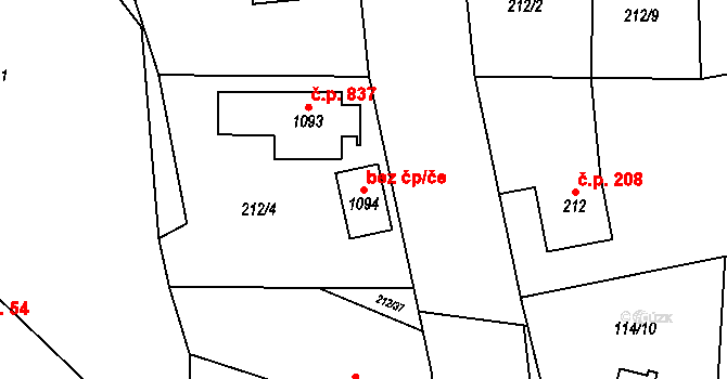 Dolní Břežany 80152465 na parcele st. 1094 v KÚ Dolní Břežany, Katastrální mapa