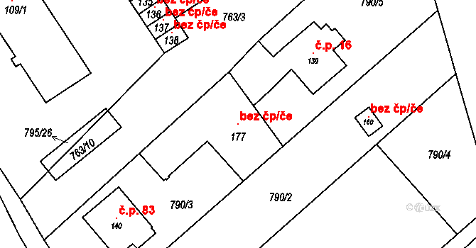 Brnířov 105675466 na parcele st. 177 v KÚ Brnířov, Katastrální mapa