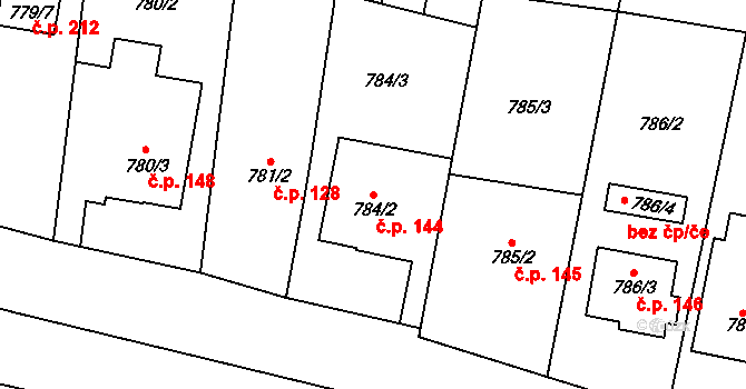 Citonice 144 na parcele st. 784/2 v KÚ Citonice, Katastrální mapa