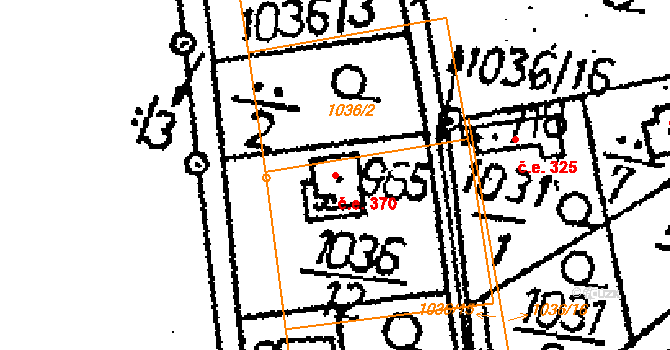 Vráž 370 na parcele st. 965 v KÚ Vráž u Berouna, Katastrální mapa