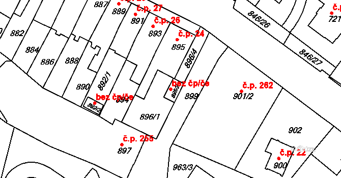 Brno 39464466 na parcele st. 896/2 v KÚ Nový Lískovec, Katastrální mapa