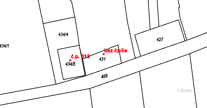 Charváty 40875466 na parcele st. 431 v KÚ Charváty, Katastrální mapa