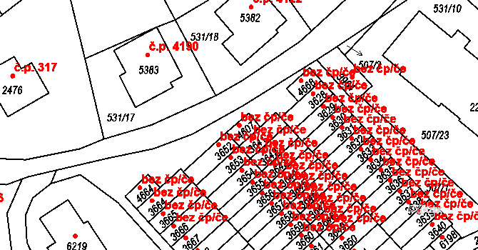 Jablonec nad Nisou 43247466 na parcele st. 4607 v KÚ Jablonec nad Nisou, Katastrální mapa