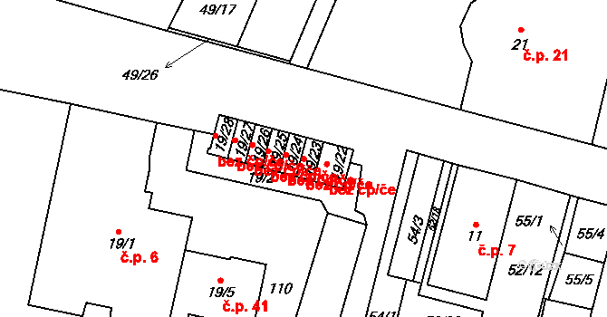 Josefův Důl 43467466 na parcele st. 19/23 v KÚ Josefův Důl u Mladé Boleslavi, Katastrální mapa