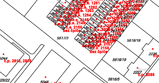 Žatec 43641466 na parcele st. 3707 v KÚ Žatec, Katastrální mapa